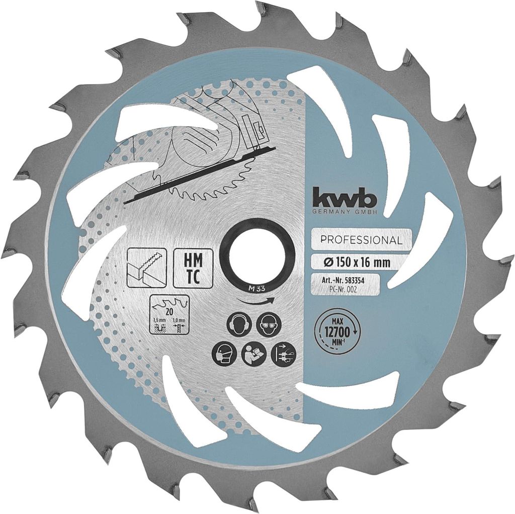 Disco de sierra circular kwb, 150 x 16 mm, de fácil corte, Imagen del producto 