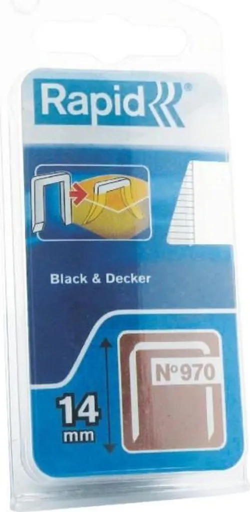 Rapid N°970/14 mm: Graffette Filo Piatto Zincate per Black & Decker