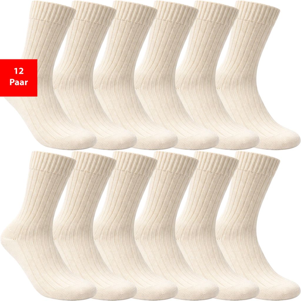 Komfortsocken 4–12 Paar Classic Rib Baumwollsocken 100% Baumwolle - 35-38 12 Paar