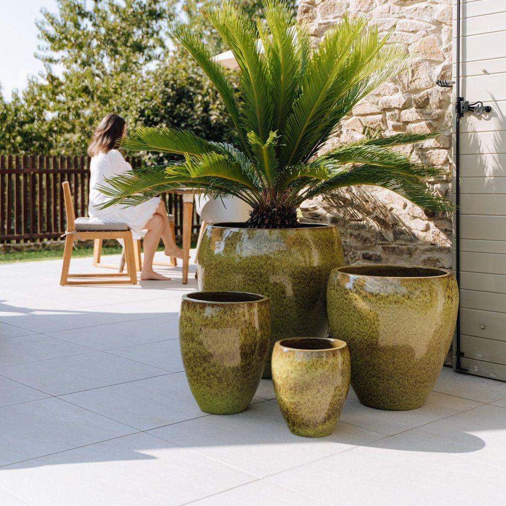 Provencelia Keramik Pflanzkübel Lafontaine Olive, Ø52 x H52 Produktbild 