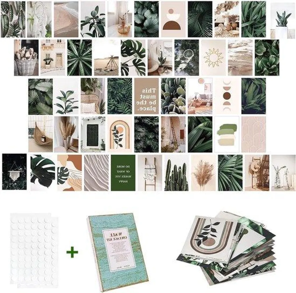 Lot de 50 cartes postales botaniques et stickers pour vœux originaux