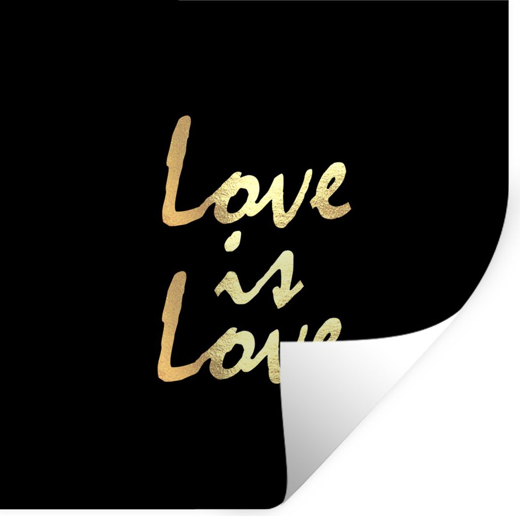 MuchoWow Wandtattoo Wandsticker Wandaufkleber Zitat - Liebe - Gold 50x50 cm Selbstklebend und Repositionierbar - Selbstklebend - Fototapeten