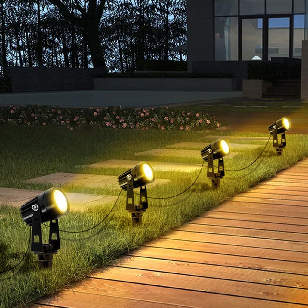 8/12er Set Gartenstrahler Mit Erdspieß LED Gartenleuchte Gartenbeleuchtung Außen