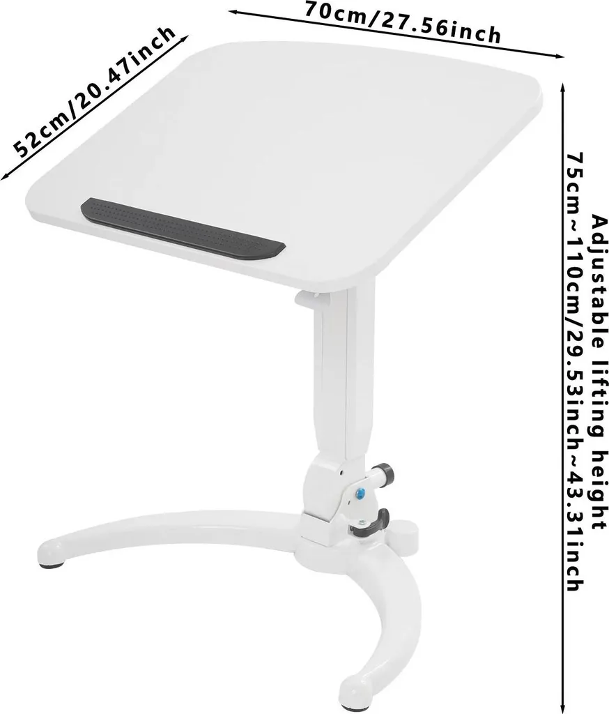 Bureau réglable en hauteur blanc gain de place - Structure Compact L - 2
