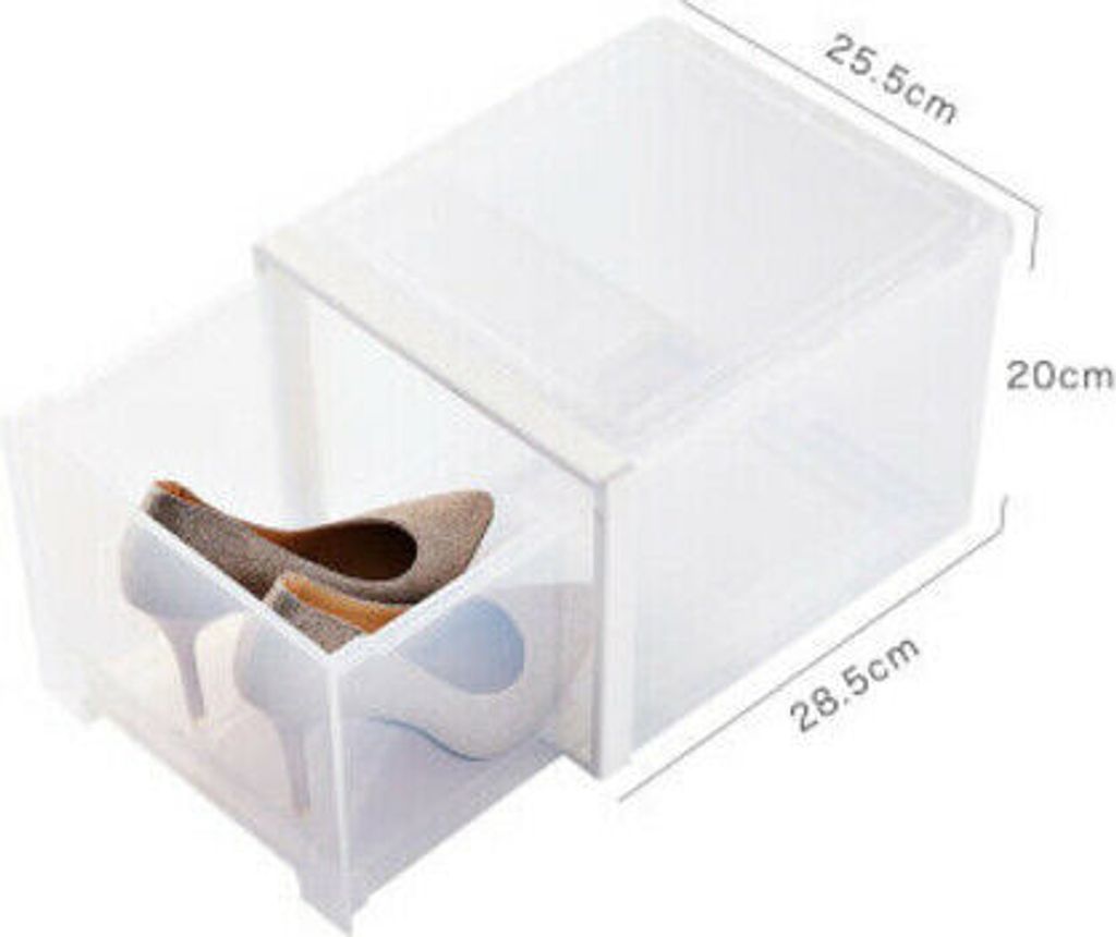 360Home Schuhboxen transparent stapelbar Schuhaufbewahrung Box Schuhregal