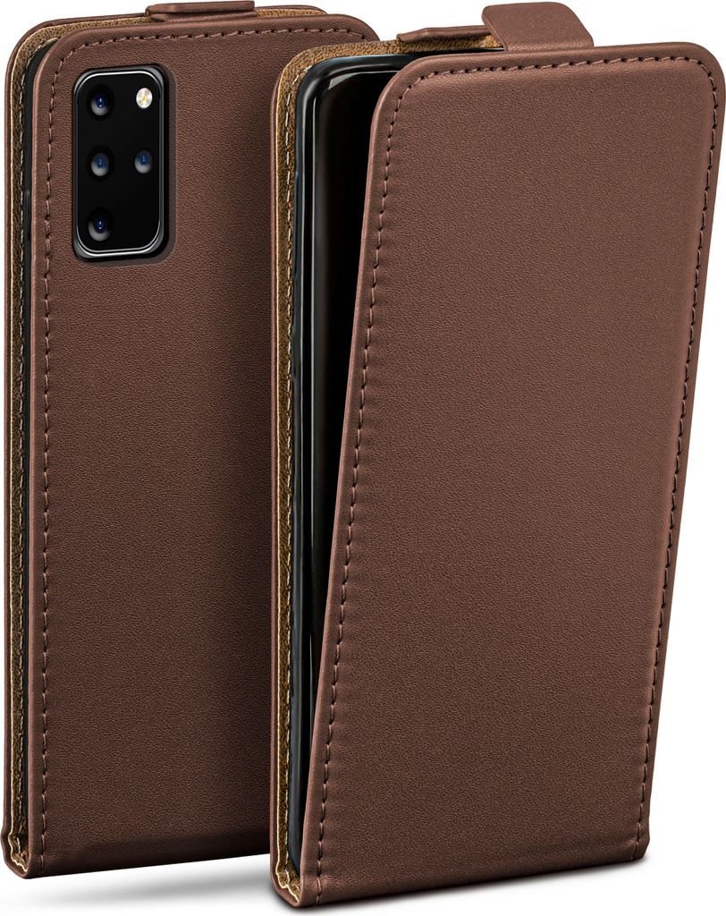 moex Flip Case kompatibel mit Samsung Galaxy S20 Plus / 5G - Hülle mit 360 Grad Schutz, Dunkelbraun