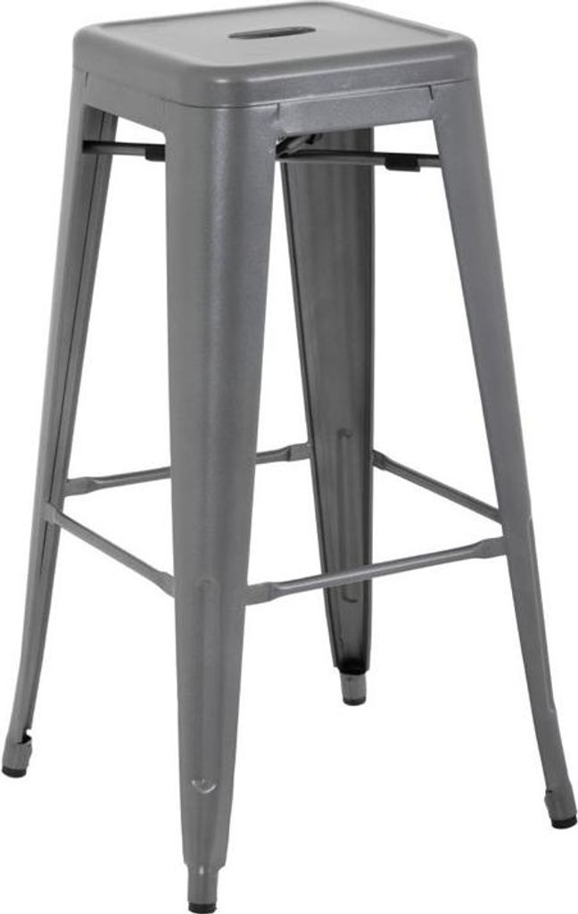 Bolero Bistro Stahlhocker Gun Metal Grey (4 Stück)