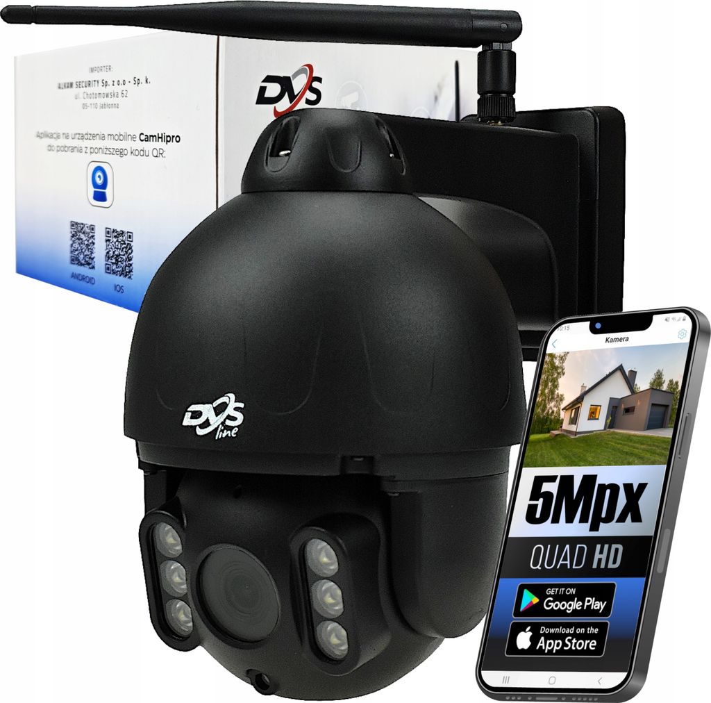 Outdoor Ip Kamera Wifi 5Mpx Qhd Schwarz Mit Bewegungserkennung Und Arrays, Audio