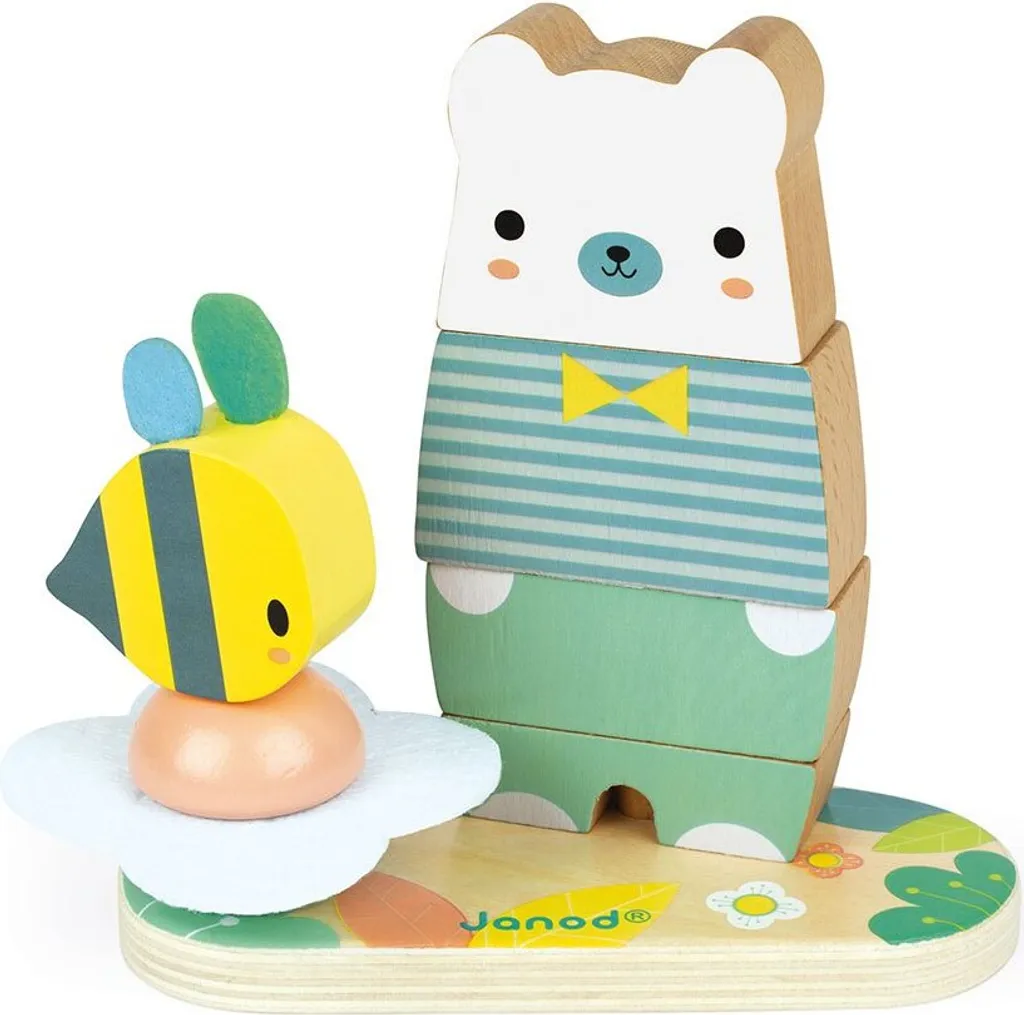 Jouet à empiler en bois figurine ours Janod Pure pour tout-petit