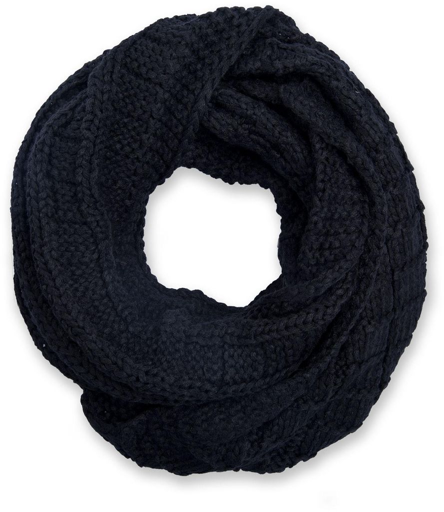 styleBREAKER Uni Strick Loop Schal kariert, Uni Feinstrick Produktbild 