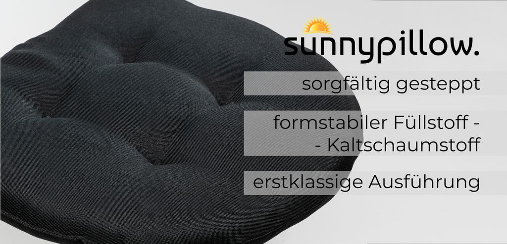 sunnypillow 4er Set Stuhlkissen 40x40 cm Polsterauflage 5cm Produktbild 2