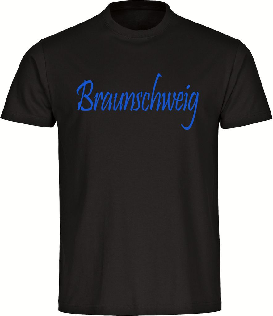 multifanshop Herren T-Shirt - Braunschweig - Schriftzug, schwarz-2, Größe 5XL