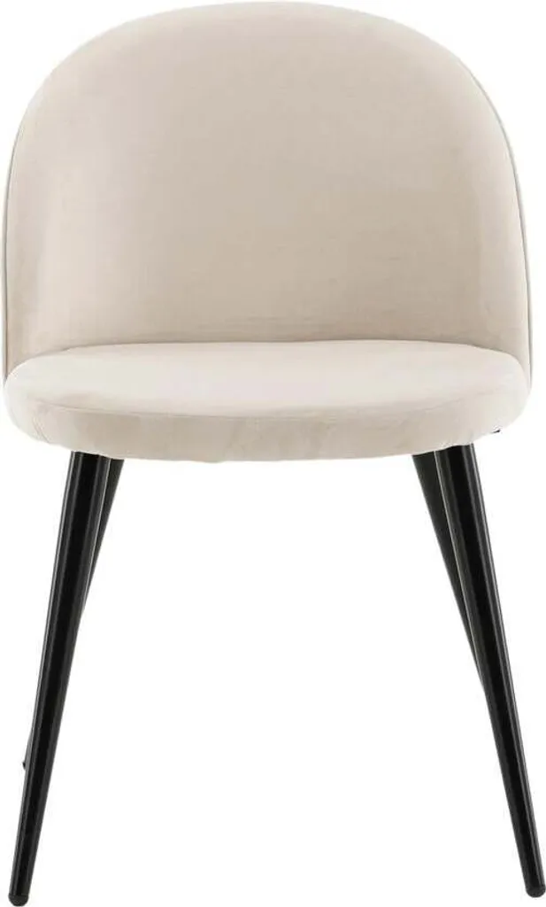 Sedia FURNLUX Velluto Beige e Metallo Nero 50x57x77cm | Arredo Glamour - 2