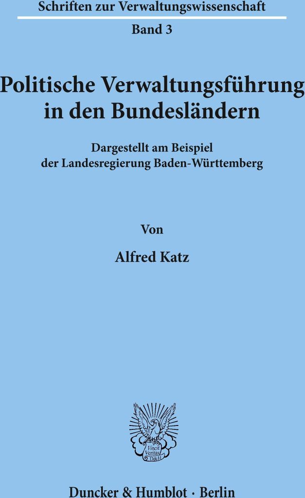 Politische Verwaltungsführung in den Bundesländern.