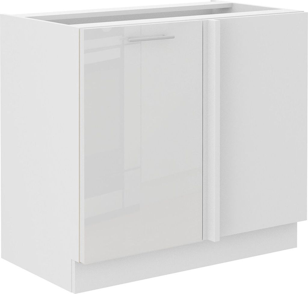 Lara Eckunterschrank 105 cm Weiß Hochglanz Küchenzeile Küchenblock Küche