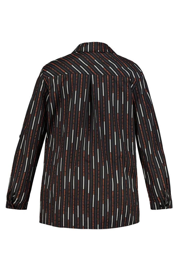 Ulla Popken Chiffonbluse bis 64 Bluse mit Streifen Blütenmuster Zipfelsaum