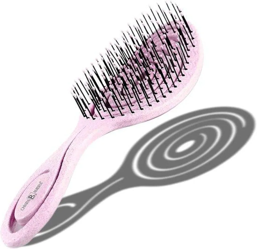 Brosse démêlante rose végane idéale pour éliminer les nœuds sans douleur