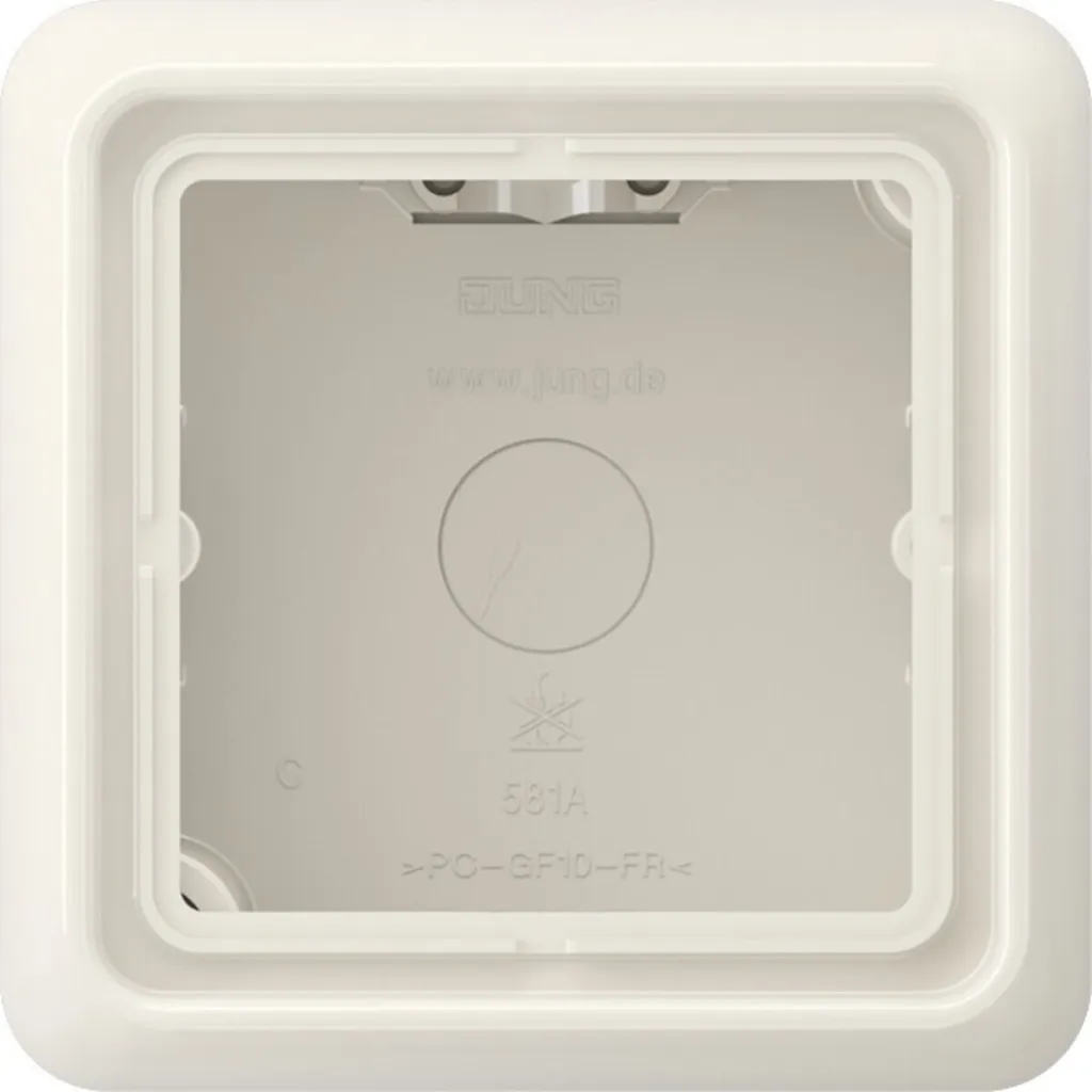 Boîtier de montage en saillie simple JUNG CD581AW série CD500 blanc brillant