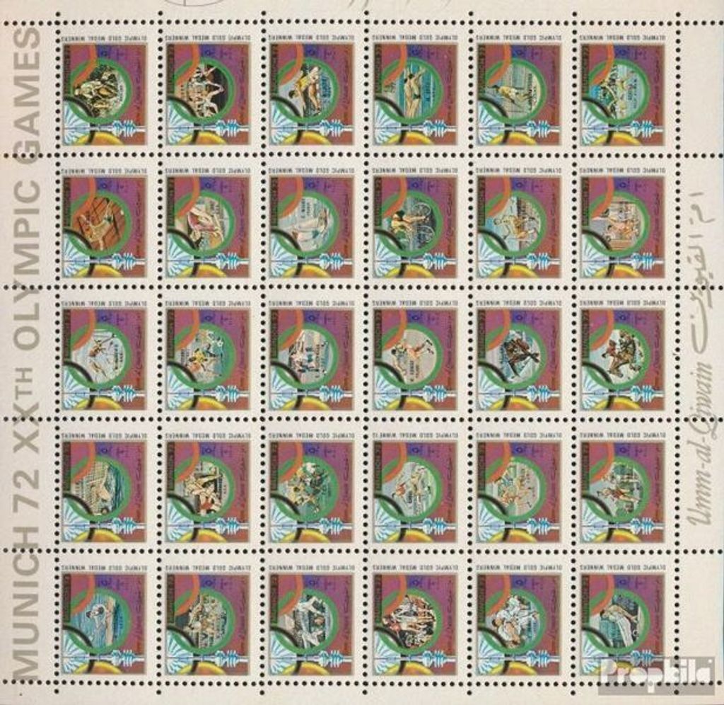 Briefmarken Umm al Kaiwain 1972 Mi 847A-R858A Zd-Bogen (kompl.Ausg.) postfrisch Olympische Sommerspiele 72