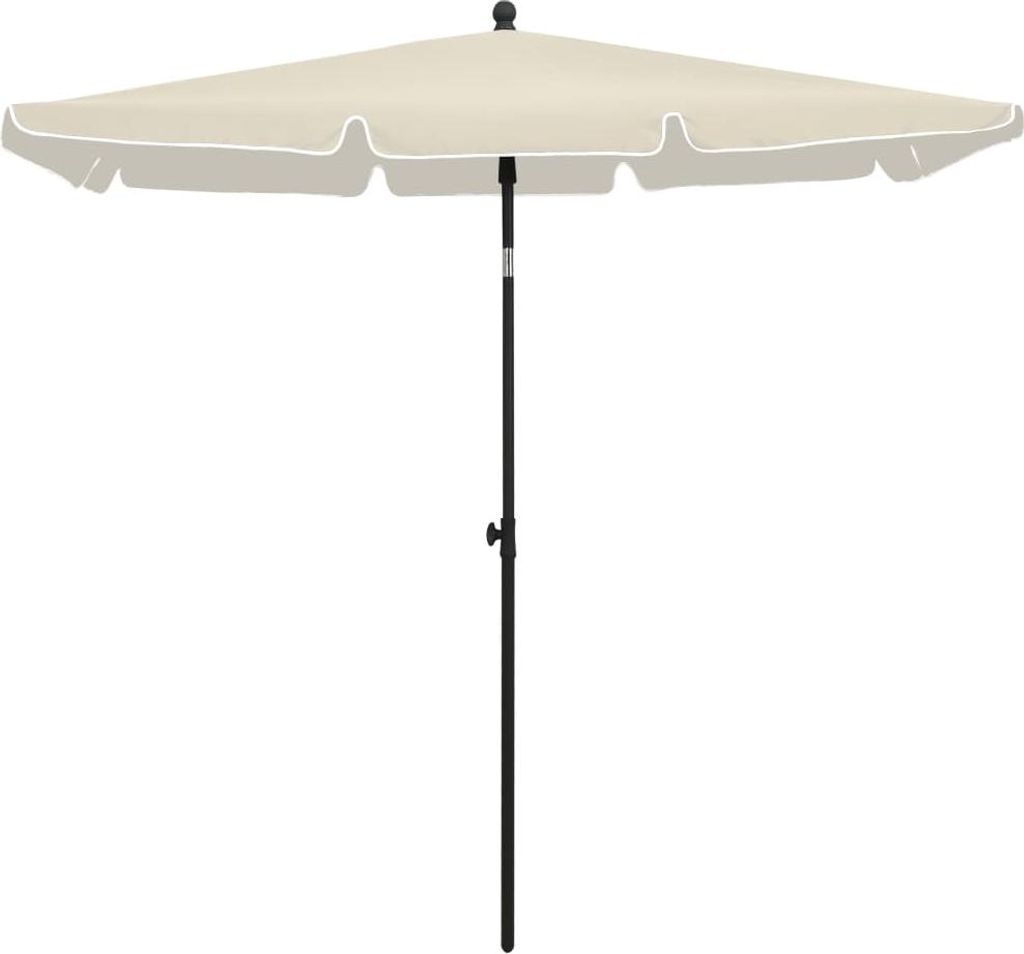 vidaXL Slnečník so stožiarom 210x140 cm Piesková farba Obrázok produktu 