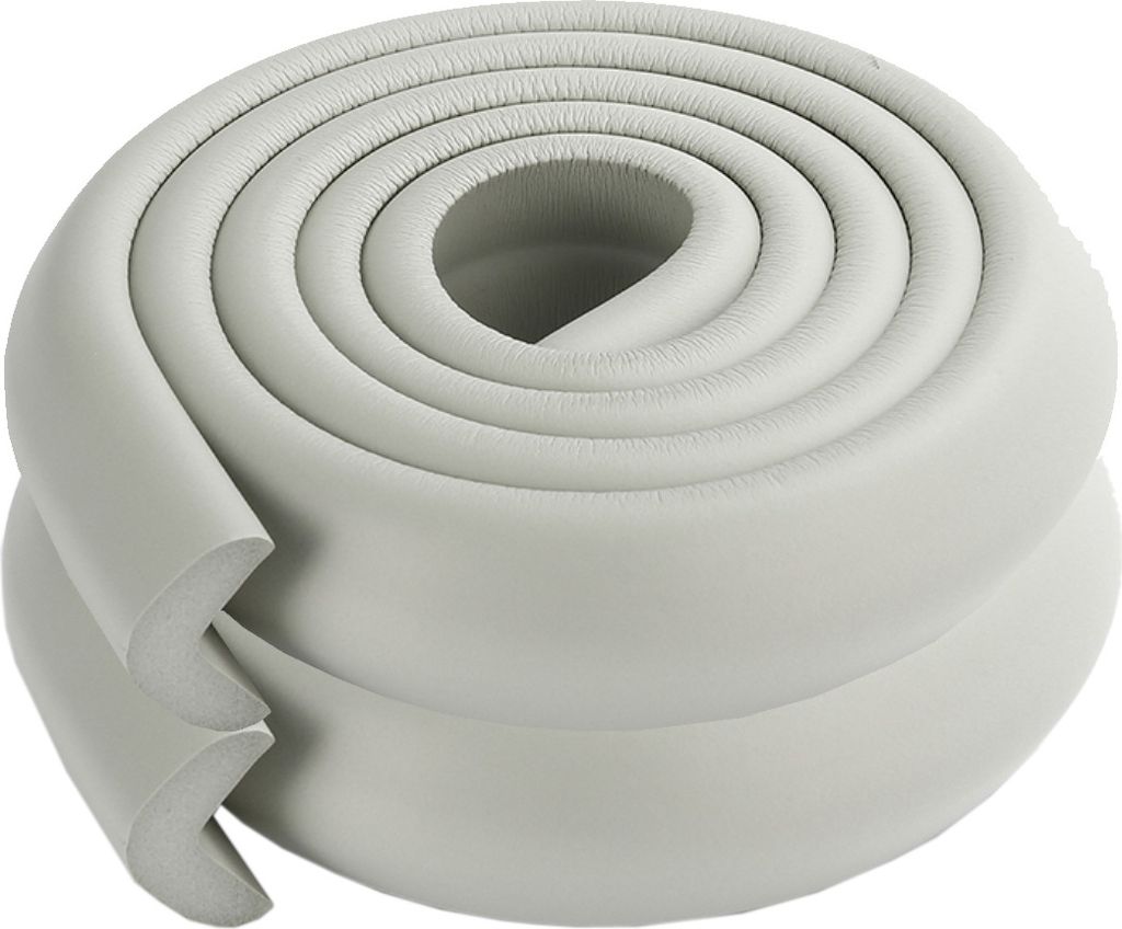 (2er Pack) 2M L-förmiger, verdickter Baby-Sicherheitstisch Kanteneckenschutz Schutzkissen Antikollisions-Stoßstangenstreifen, grau