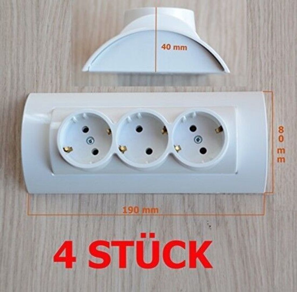 4 PIÈCES Kit de prises de courant triples en saillie en Image du produit 