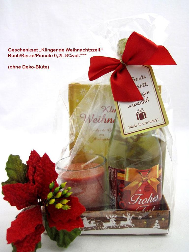 Geschenkeset "Klingende Weihnachtszeit" mit Buch / Kerze & Piccolo