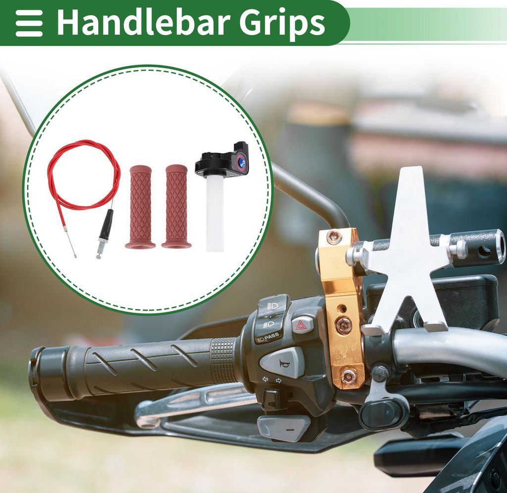 7/8" 22mm 15/16" 24mm Motorrad Handgriff Abdeckungsset Rutschfeste Gummi Lenkergriffe Für Motorroller Scooter Fahrrad ATV Weinrot 1 Set