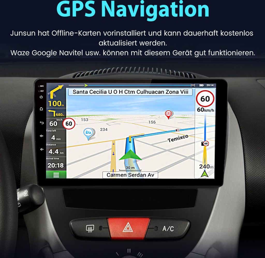 10" Android 12 Autorádio Carplay GPS Navi WiFi BT DAB+ SWC Obrázok produktu 6