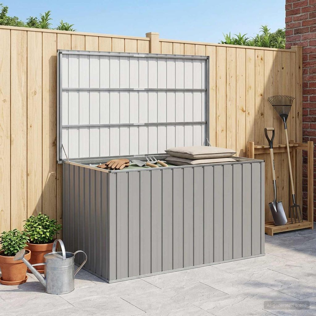 vidaXL Box da giardino grigio 171x99x93 cm Immagine del prodotto 