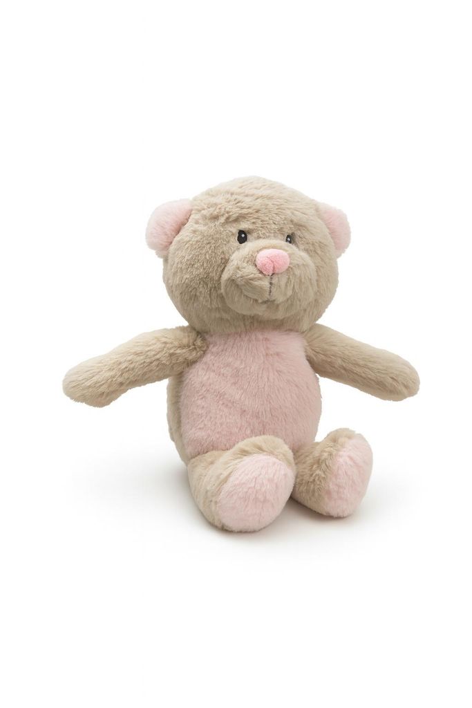 Plüschtier Teddybär 23 cm Beige Rosa – Weiches Kuscheltier aus Plüsch