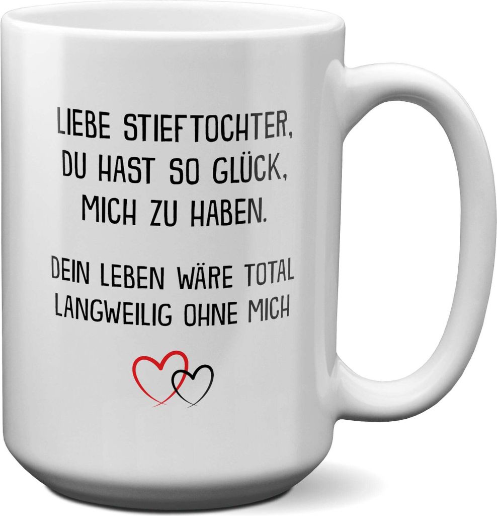 22Feels XL Tasse Stieftochter Geschenk Bonus Tochter Geburtstag Weihnachten Abitur Uni Abschluss Bachelor Master Meistertitel Mädchen Kinder Teena...
