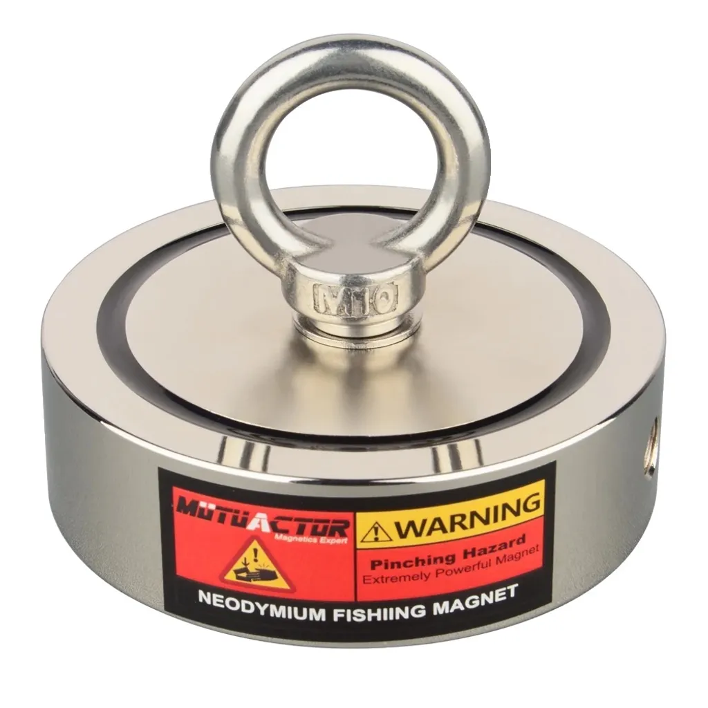Aimant néodyme de 350kg double face D94mm avec sa coque de protection