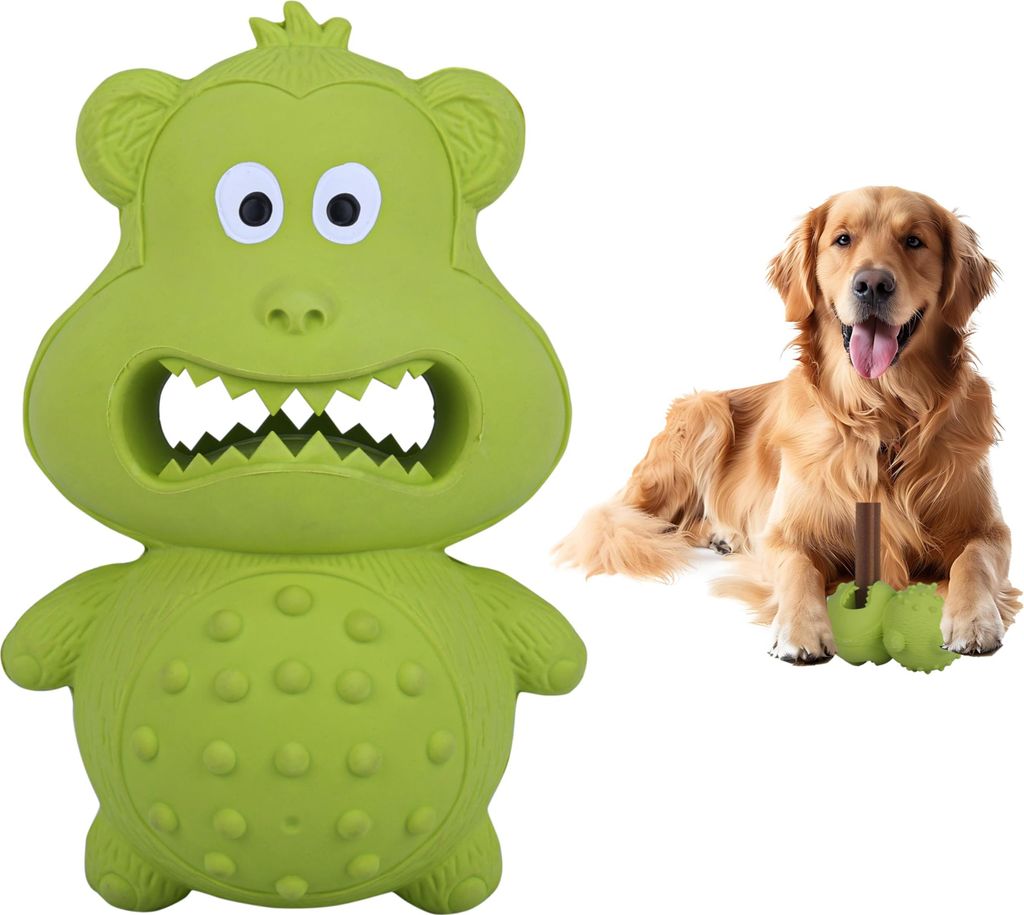 Belle Vous Quietschender Affe Hundekauspielzeug - Hundespielzeug unzerstörbar für aggressive Kauer - Kauspielzeug Hund - Unzerstörbares Hundespi...