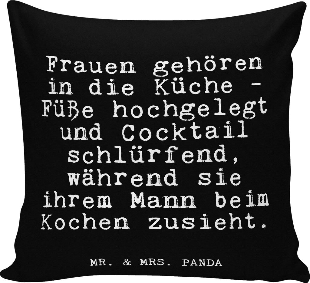 Mr. & Mrs. Panda kissen für sofa Frauen gehören in die... - Schwarz - Geschenk, Hochzeit, Ehefrau, Sofakissen, Deko, kuschelkissen 40x40, couch, ...