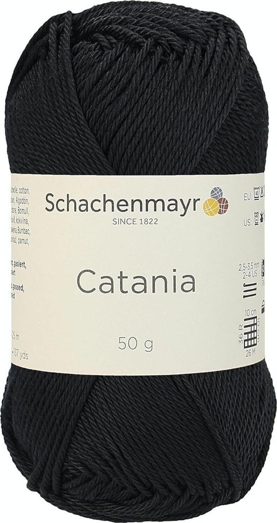 Schachenmayr Catania 00110 Black Pletací příze Obrázek produktu 