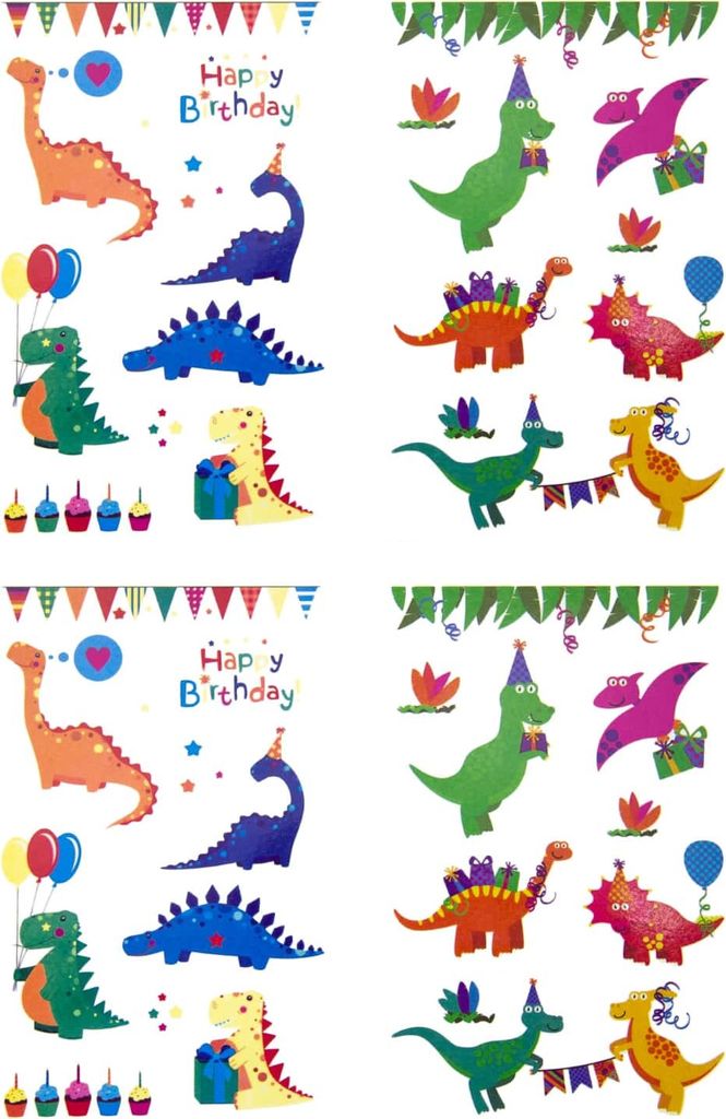 Oblique Unique Temporäre Klebetattoos Kinder Dinosaurier Produktbild 