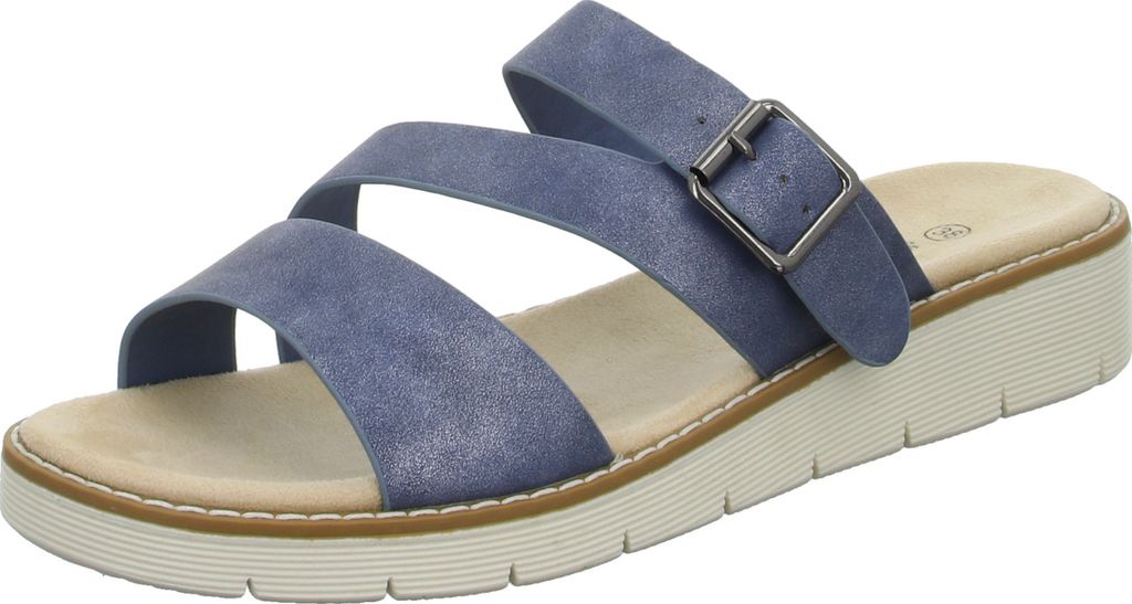 Scarbella Damen-Pantolette Blau-Weiß, Farbe:blau, EU Größe:39