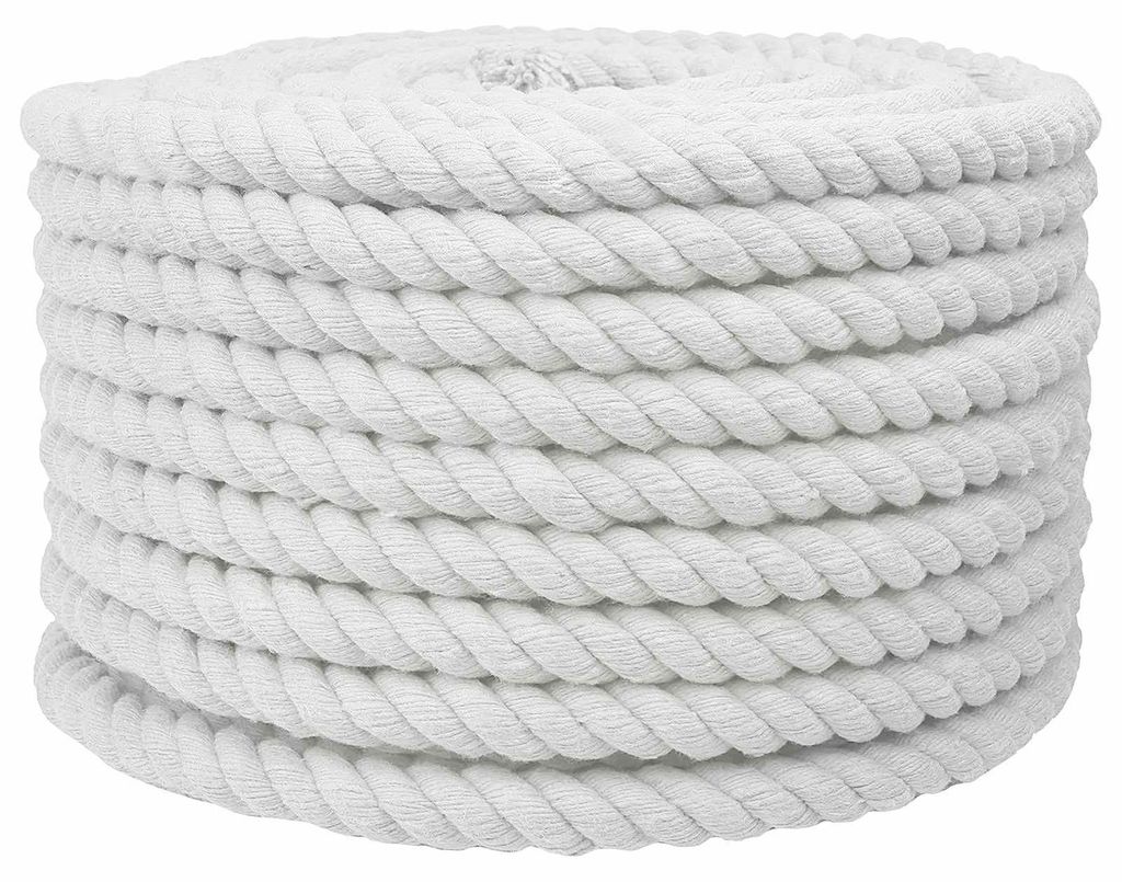 vidaXL Corde en coton, blanche, 2 x 2 x 2500 cm Image du produit 