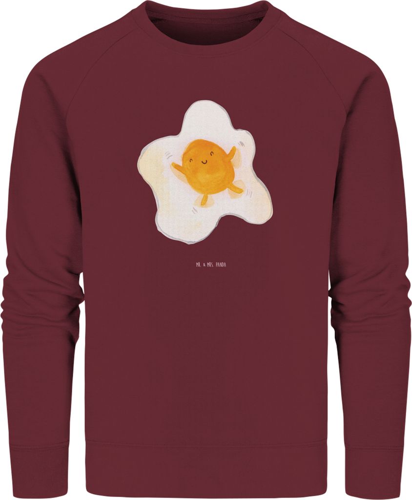 Mr. & Mrs. Panda Rundhals Pullover Spiegelei Ei Größe XS - Burgundy - Geschenk, Sweater, Liebe, Bio Baumwoll, Tag, Glücklich, Lustige Sprüche, ...