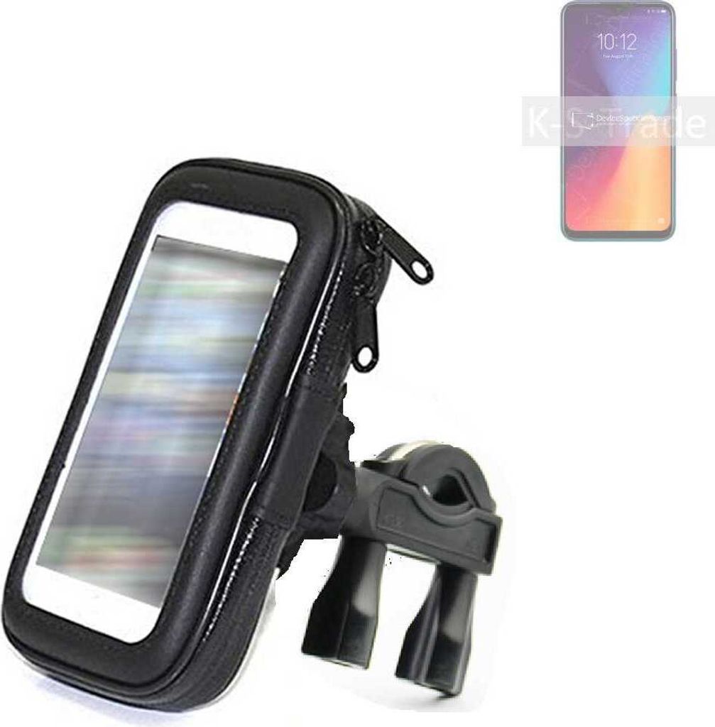 K-S-Trade Fahrrad-Halterung kompatibel mit Lenovo K10 Plus Handy-Halterung Halter Lenkstange Fahrradhalterung Motorrad Bike Mount Wasserabweisend