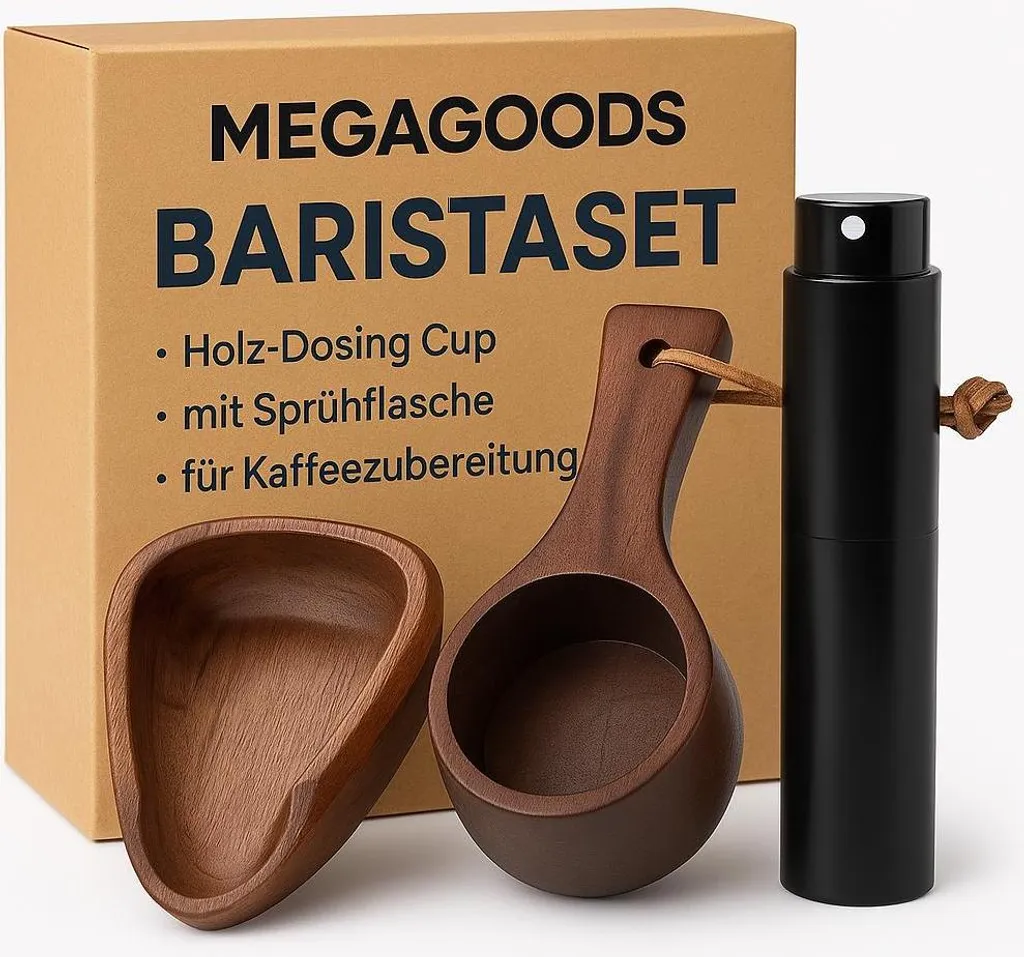 Dosing Cup Barista anti-rétention avec spray RDT et socle bois noble