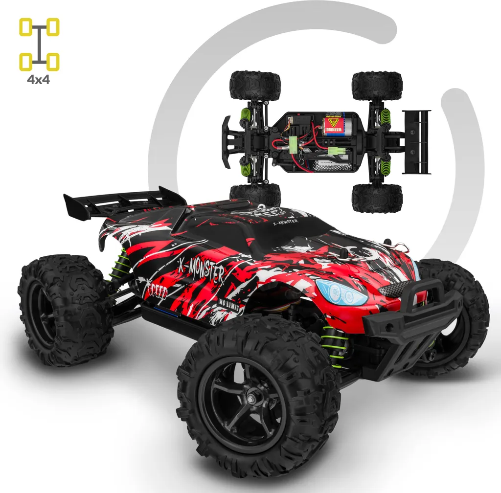 Voiture RC incassable 45 km/h X-Monster 3.5 avec 2 coques de rechange - 29