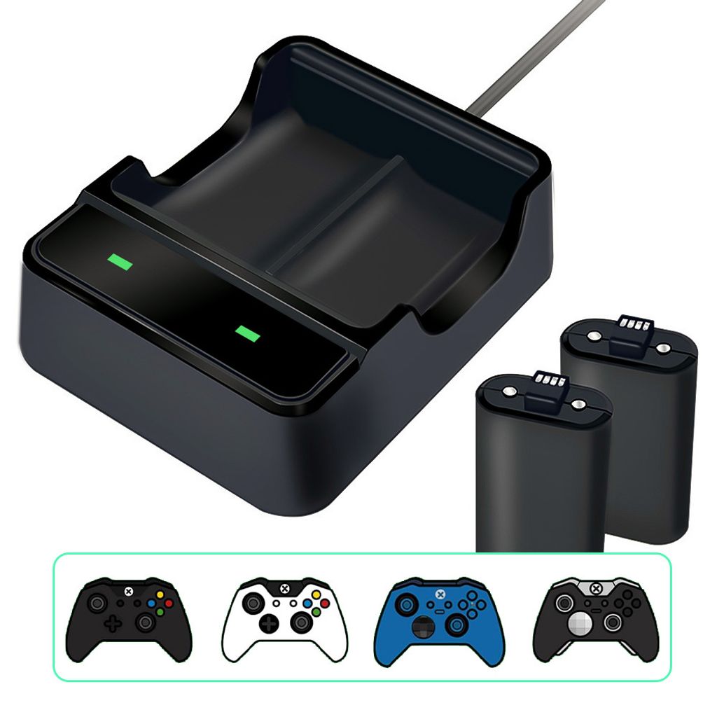 2*Batterie Akku & Ladestation für Xbox One X/S/Elite Xbox Series X/S Controller