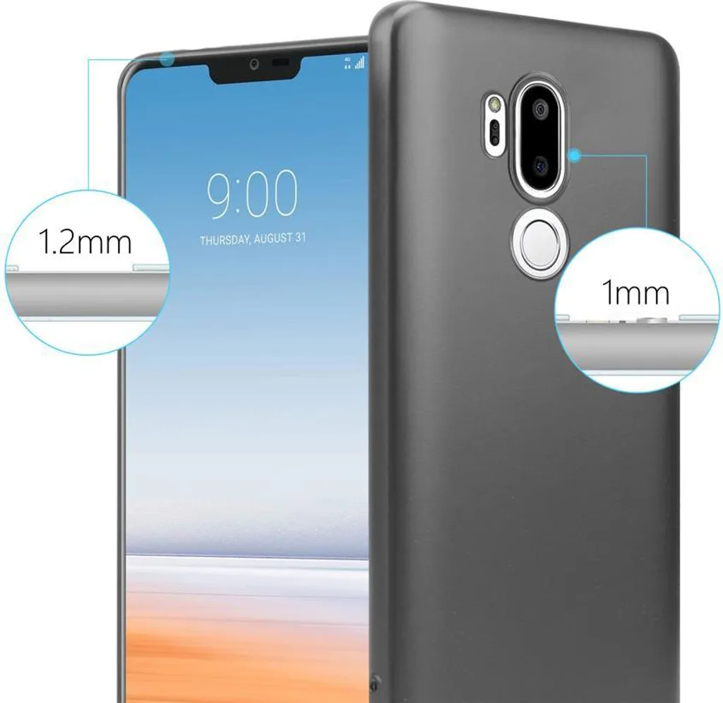 Sunrive Cover Per LG G7 ThinQ, Custodia Case in molle Trasparente silicone Morbida Flessibile Antigraffio protettiva Cuscino d'aria back custodie(tpu Marmo bianco