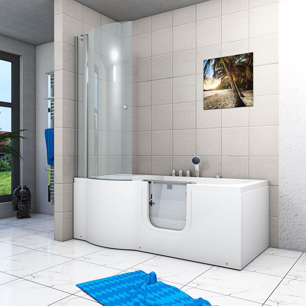 Seniorendusche und Wanne mit Whirlpool S12D-TH-AIR-R Dusche 85x170cm