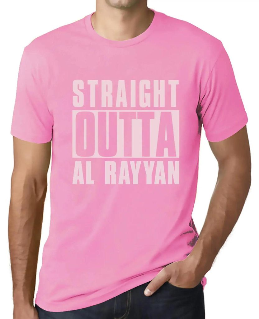 Herren Grafik T-Shirt Direkt aus Al Rayyan – Straight Outta Al Rayyan – Öko-Verantwortlich Vintage Jahrgang Kurzarm Lustige Druck Geburtstag G...