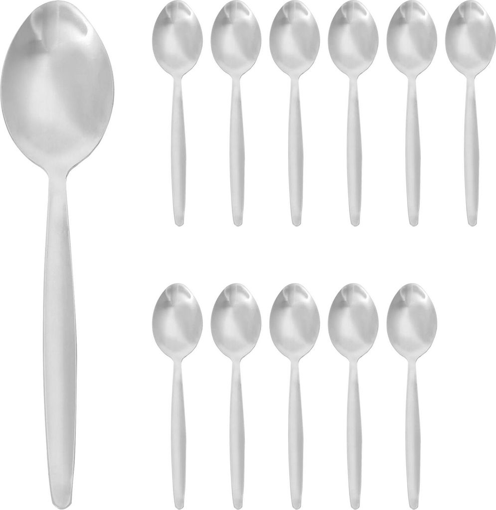 Argon Ta Dessertlöffel aus Edelstahl – Silber – 12 Stück
