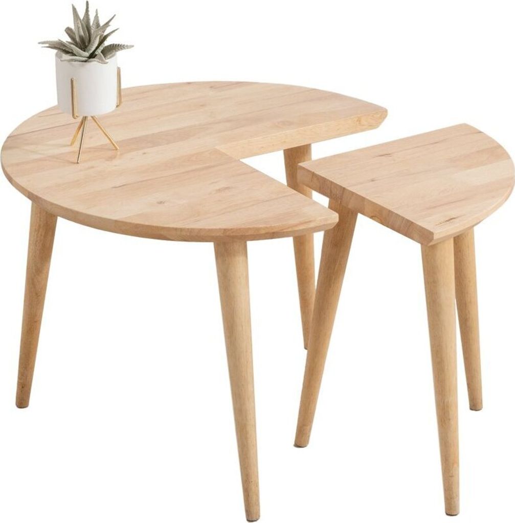 Tisch Nachttisch Beistelltisch Kaffeetisch Couchtisch HARMONI Couchtisch natur 59x59x42 cm HOMLA