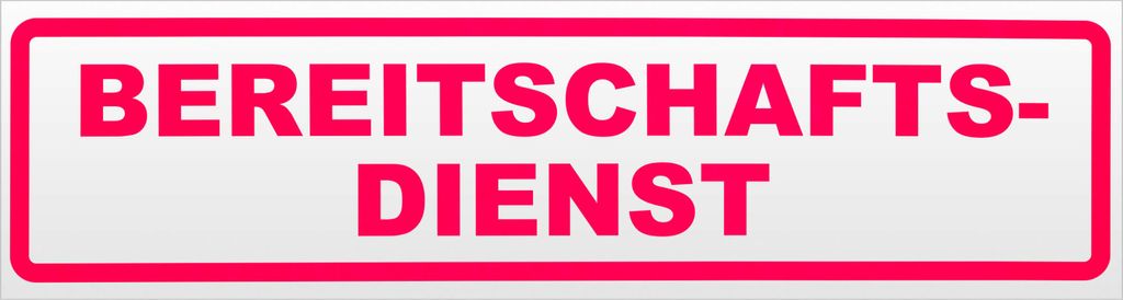 Kiwistar Bereitschaftsdienst Magnetschild Schild magnetisch - 60cm Neonpink - Magnetfolie für Auto PKW Kfz